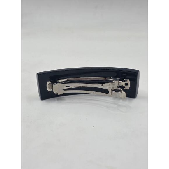 Chanel Black white Polka Dot Interlocking CC Hair Clip main image 6